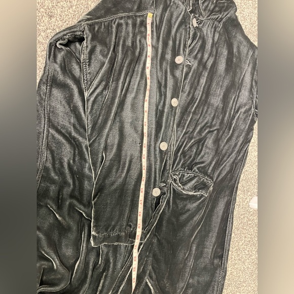 CP Shades Dark Gray Velvour Boho Longline Oversized Duster M Silk Blend Hippie - Picture 9 of 12